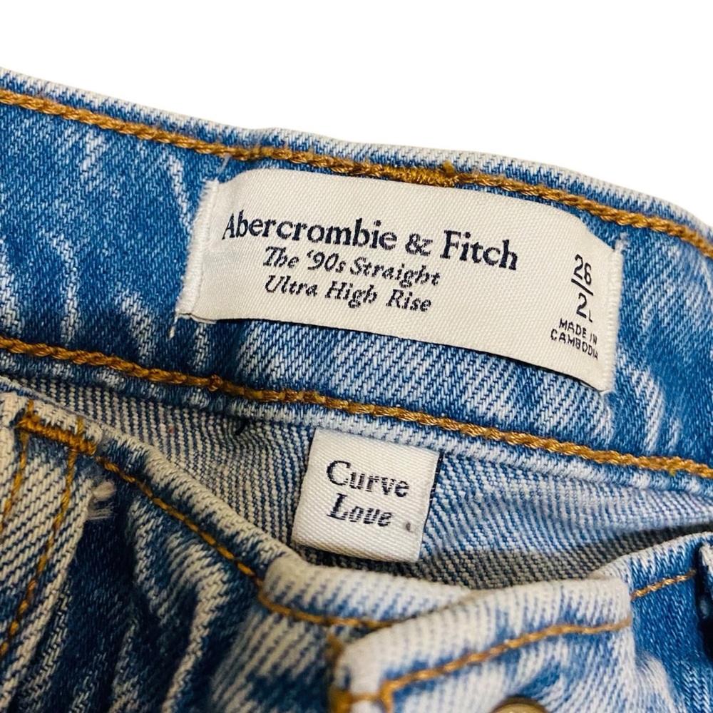 Abercrombie Fitch Jeans The 90s Stright Ultra High Rise Blue Women’s 26 Long - Picture 9 of 14